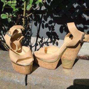 Giuseppe Zanotti Platform Cork Sandals Strap